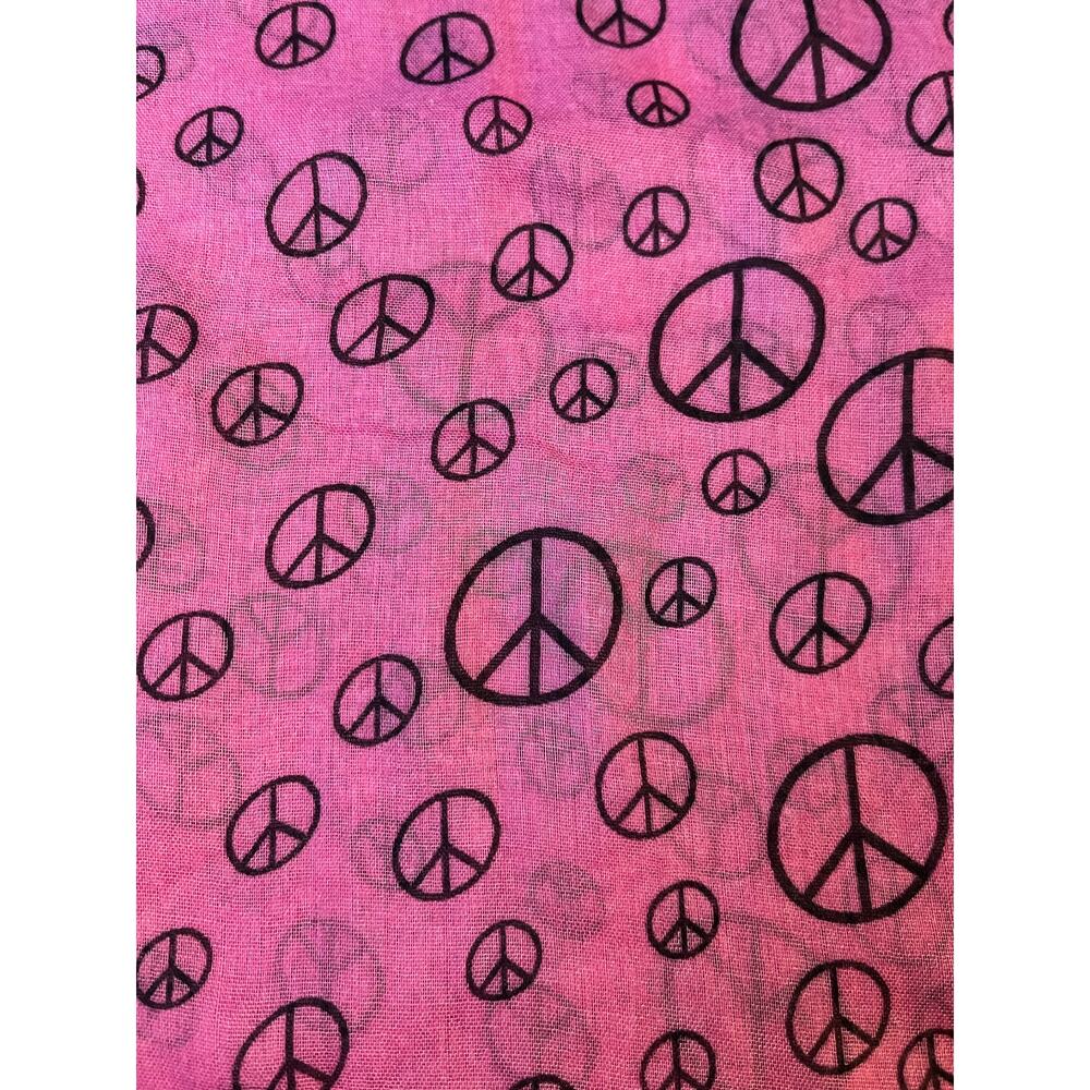 Purple Peace Sign Scarf Magenta Purple Trendy Hippy Long Rectangle - Picture 5 of 8